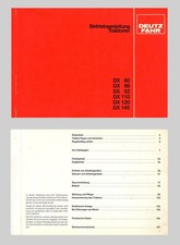 DEUTZ DX 80 86 92 110 120 145 Schlepper Betriebsanleitung Original 1982