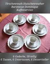 Tirschenreuth Hutschenreuther Baronesse Dominique Kaffeeservice 6 Gedecke 18tlg.