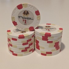20 Paulson Pharaoh's Club Casino Poker Chips $1 weiß