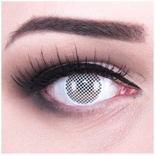 Weiße rote farbige Kontaktlinsen für Karneval Fasching Fasnacht Halloween Kostüm