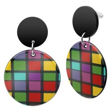 karierte Ohrstecker Ohrringe