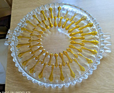 Kuchenplatte  Servierplatte Kristall Glas rund Vintage