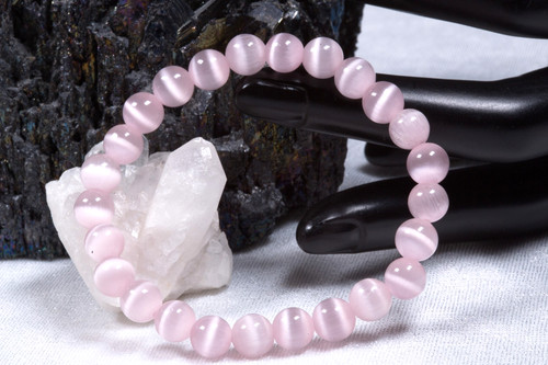 Glas armband katzenauge rosa - glas,