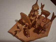 Geschnitzte Rehfamilie Holz