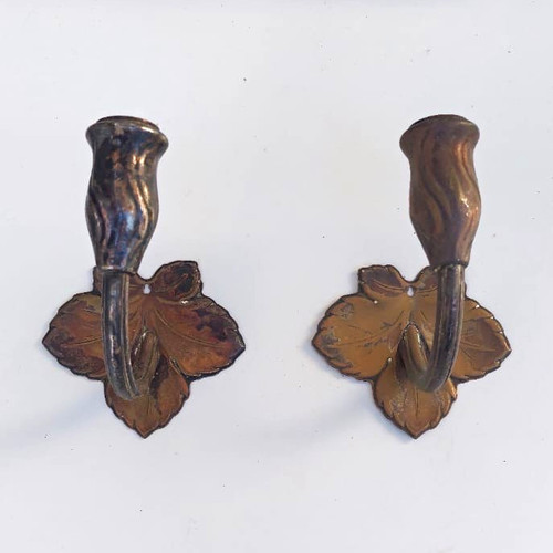 Vintage wandkerzenhalter - 2x,