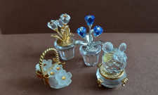 tolles Swarovski Kristallglas Figuren Konvolut 4 Stück Blumen