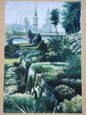 Antikes Aquarell Dresden felix