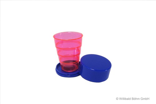 Klappbecher leuchtrot - ,