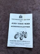 Technische Daten IHC International Ackerschlepper 433 533 633    02/75