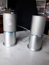 2 Lautsprecher TCM/Tchibo Alu H:15 cm  Batterie/Netzadapter DC 6V gebrauch N117