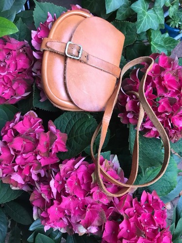 Vintage leder natur crossbody - vintage,