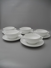 Arzberg 5 Suppentassen weiß Untertassen