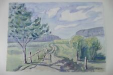 Wilhelm Klußmann Aquarell 1992 sig. Sommer in Solling 47x65cm N-1255