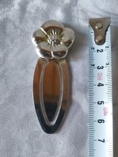 Lesezeichen Metall TCM Gestempelt Blumen ? Blütenform Silber 65mm Versilbert(?)