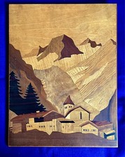HOLZ INTARSIEN BILD Alpendorf ( 29 x 38 cm)