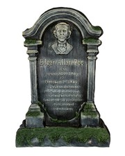 Halloween Grabstein mit Erdspieß & Herren Büste Motiv 53cm