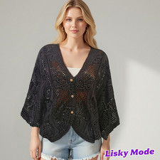 ITALY HÄKELSTRICK JACKE LOCH