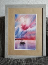 Aquarellmalerei "Warmer Abend"