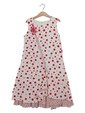 Pampolina Mädchen Kleid Gr. 140 Weiß Rot gepunktet Charmant