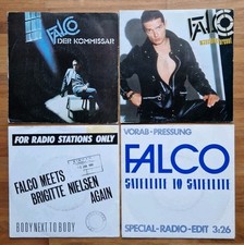 FALCO | 4× 7" TESTPRESSUNG Der KOMMISSAR MASCHINE BRENNT BODY next to SATELLITE