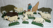 11 Spielfiguren Tiere Holz