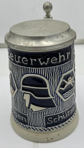 Vintage bierkrug feuerwehr - bierkrug,