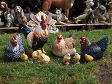 Hahn Huhn Figur Deko Figur lebensecht Gartenfigur wetterfest Skulptur Hahn NEU