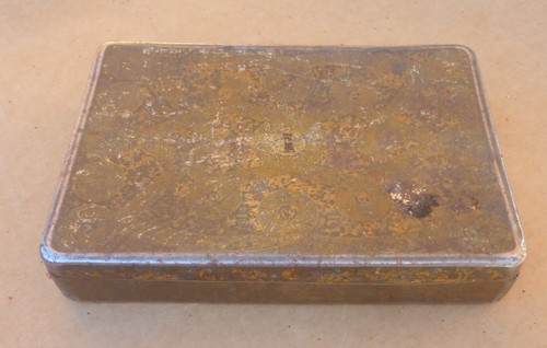 Alte eisenkiste blechdose etui - alte,