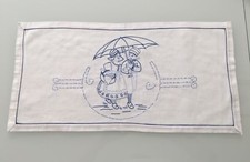 Altes Deckchen Tuch Leinen? Baumwolle? Holland Motiv ca. 63x32cm 1602/17b