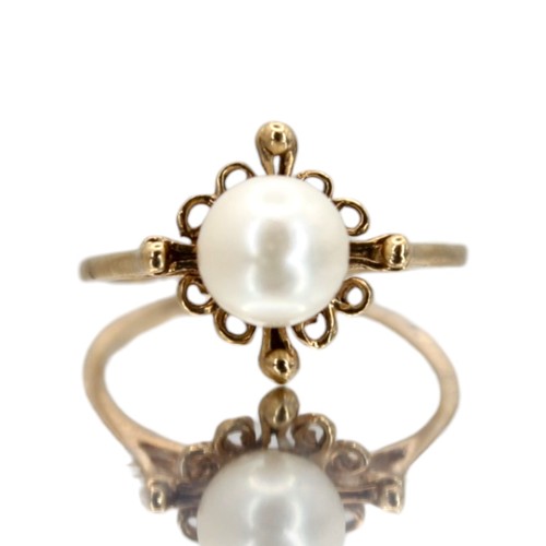 Gold perlen ring - ring, 12