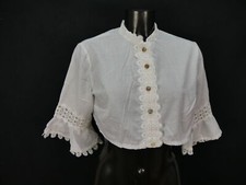 Gr.44 Dirndlbluse mit großer schöner Spitze Karlsbader Trachtenbluse B7729