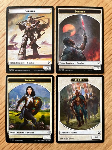 Mtg magic soldier token - mtg, 4x