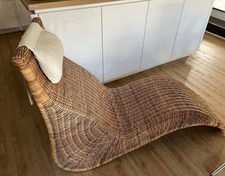 IKEA Rattanliege mit Kissen