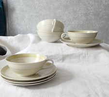 Teetasse + Untertasse Hutschenreuther Selb Favorit  US Zone 50er Elfenbein   1v4