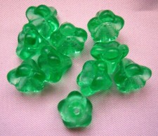 10  URANGLAS -Perlen  BLÜTEN