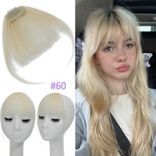 Clip in Pony Remy Echthaar Fransen Vordere Haarteil Haarverlängerung Luft Bangs