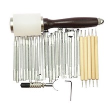 27 Stück Leder Werkzeug Set, Nylon Schnitzen Hammer, Punziereisen NEU