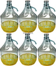 6 STÜCK Bügelflaschen Gärballon Glasballon Weinballon 5L mit Bügelverschluss