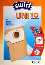 3 Beutel SWIRL UNI 10 Papier Staubsaugerbeutel UNI10 -frei Haus per Warensendung