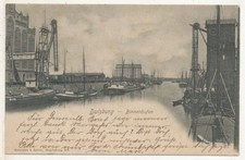 + 1903.. Binnenhafen. Hafen.. Silo. Kran. Haus.. Segel-Schiffe.. Boot.. Duisburg