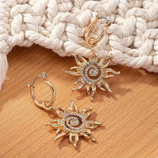 ✨ Damen Creolen Sonne Gold