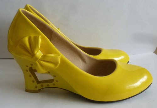 Pumps gelb mit schleife 37 - gelb,