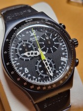 ?? Swatch Irony Chronograph – Schwarzes Racing-Design – 90er