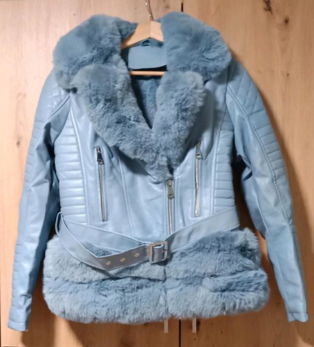 Shein damen bikerjacke blau - shein,
