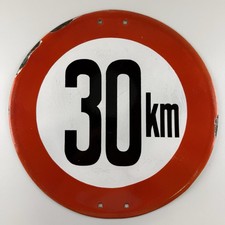 Altes Emaille Schild 30 Km