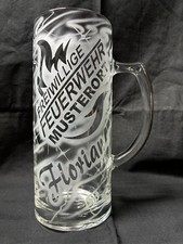 Feuerwehr Krug Glas Bierkrug