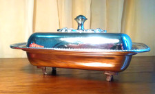 Butter- Dose Servier- Schale Deckel- Dose versilbert viktorianisch Vintage