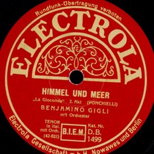 BENJAMINO GIGLI "La Gioconda"