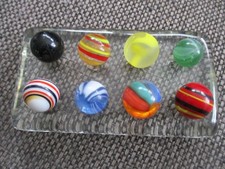 8 alte Glasmurmeln Durch. von 17mm bis 21mm