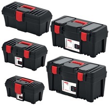 Werkzeugkasten Werkzeugkoffer Werkzeugkiste für Werkzeuge und Zubehör Schwarz